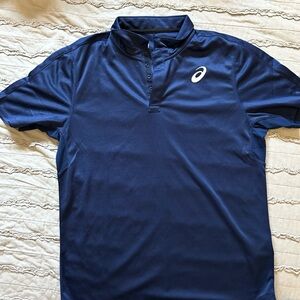 ASICS Men's Blue Polo Shirt